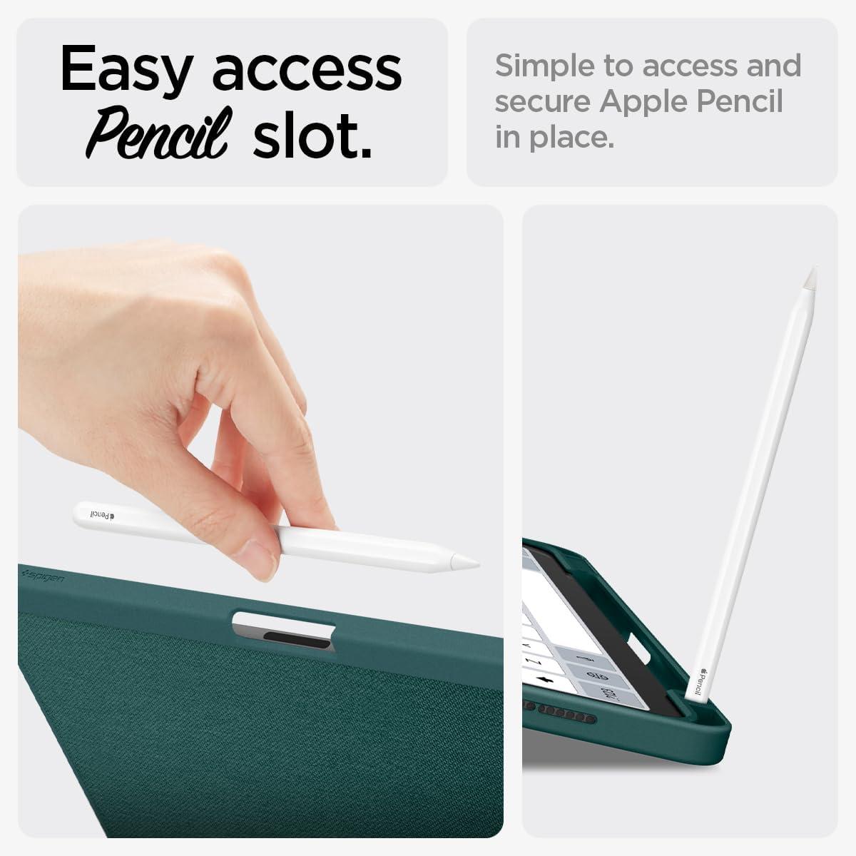 imageSpigen for iPad Air 11 Inch Case M4 2026 iPad Air 11 Inch Case M3M2 20252024 109 Inch 5th4th Generation Case 20222020 Urban Fit Premium Fabric TriFold Cover Midnight GreenMidnight Green