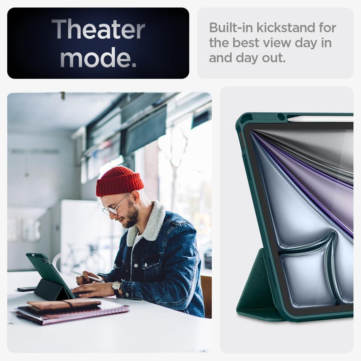 imageSpigen for iPad Air 11 Inch Case M4 2026 iPad Air 11 Inch Case M3M2 20252024 109 Inch 5th4th Generation Case 20222020 Urban Fit Premium Fabric TriFold Cover Midnight GreenMidnight Green