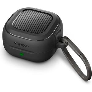 Spigen for Samsung Galaxy Buds 4 Pro Case/Galaxy Buds 4 Case (2026), Rugged Armor Drop-Protection Cover with Carabiner – Matte Black