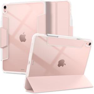 Spigen for iPad Air 11 Inch Case M4 (2026), iPad Air 11 Inch Case M3/M2 (2025-2024), 10.9 Inch 5th/4th Generation Case (2022/2020), Ultra Hybrid Pro Tri-Fold Cover Clear with Pencil Holder, Teal Blue(Rose Gold)