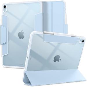 Spigen for iPad Air 11 Inch Case M4 (2026), iPad Air 11 Inch Case M3/M2 (2025-2024), 10.9 Inch 5th/4th Generation Case (2022/2020), Ultra Hybrid Pro Tri-Fold Cover Clear with Pencil Holder, Teal Blue(Sky Blue)