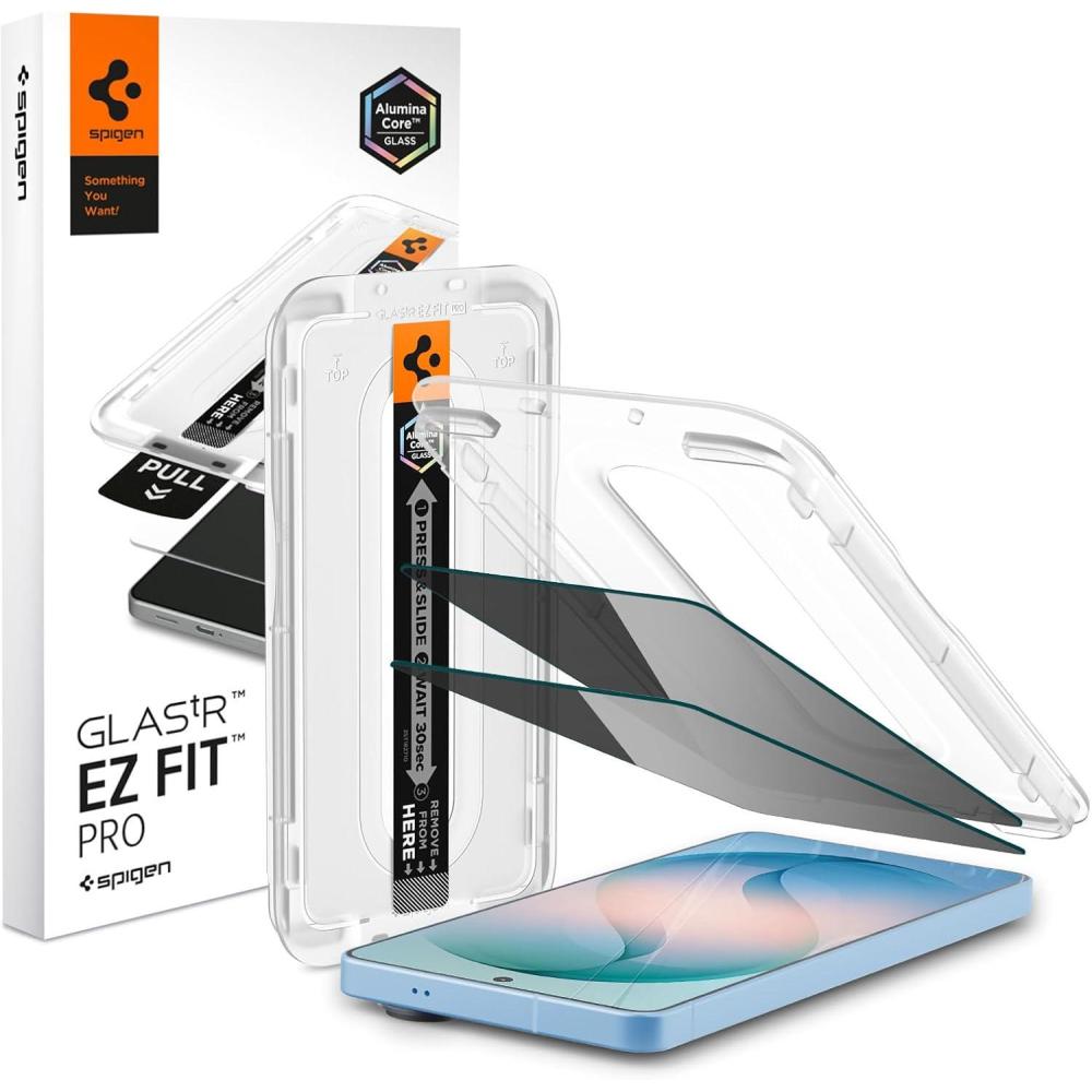 imageSpigen AluminaCore Tempered Glass Screen Protector GlastR EZ Fit Privacy designed for Galaxy S26 2 Pack 10H Hardness AluminumEnhanced DurabilityGalaxy S26 Plus