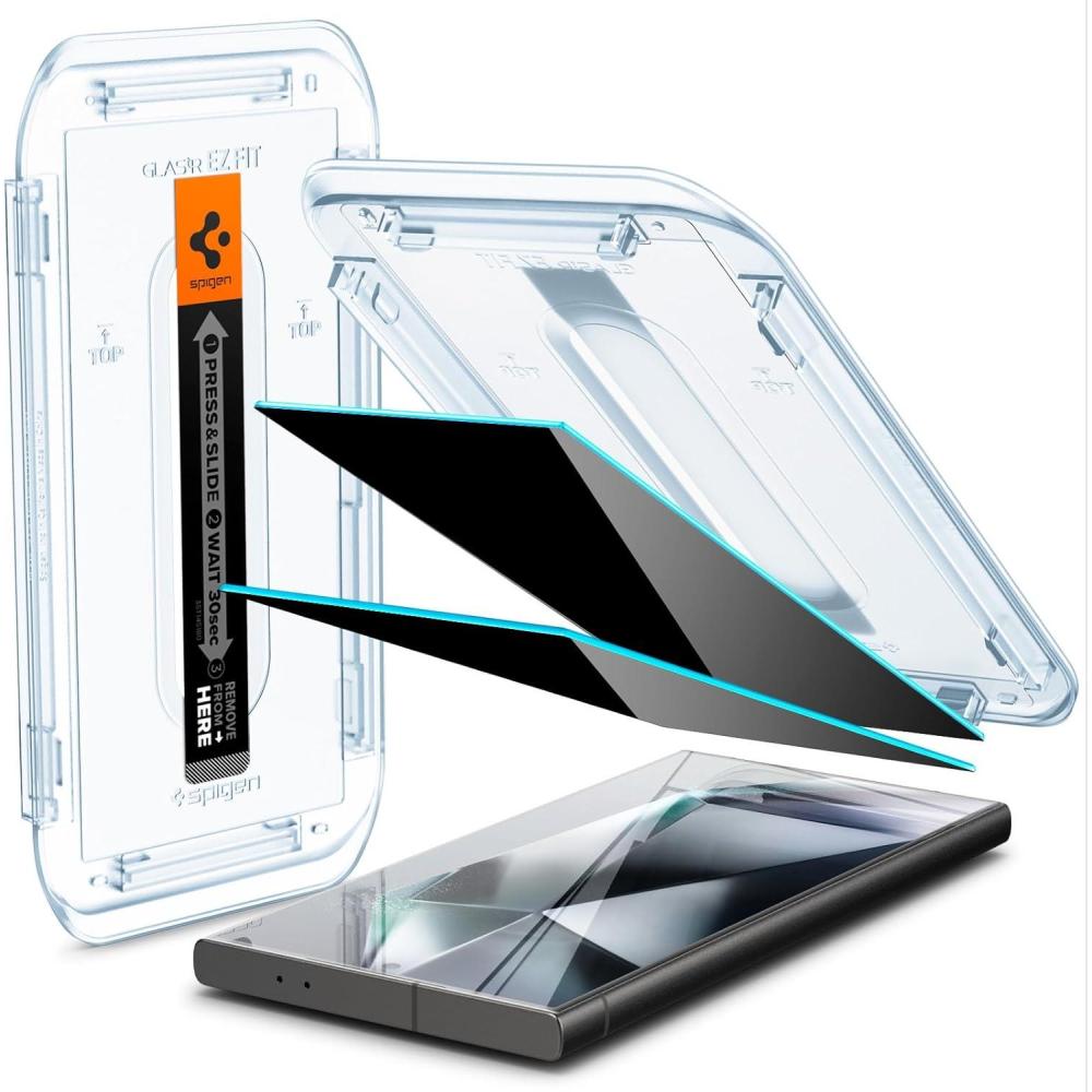 imageSpigen AluminaCore Tempered Glass Screen Protector GlastR EZ Fit Privacy designed for Galaxy S26 2 Pack 10H Hardness AluminumEnhanced DurabilityGalaxy S24 Ultra