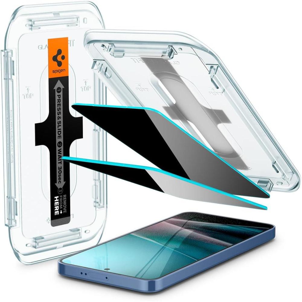 imageSpigen AluminaCore Tempered Glass Screen Protector GlastR EZ Fit Privacy designed for Galaxy S26 2 Pack 10H Hardness AluminumEnhanced DurabilityGalaxy S25 Galaxy S24