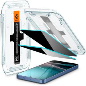 Spigen AluminaCore Tempered Glass Screen Protector [Glas.tR EZ Fit – Privacy] designed for Galaxy S26 [2 Pack] 10H+ Hardness, Aluminum-Enhanced Durability(Galaxy S25 / Galaxy S24)