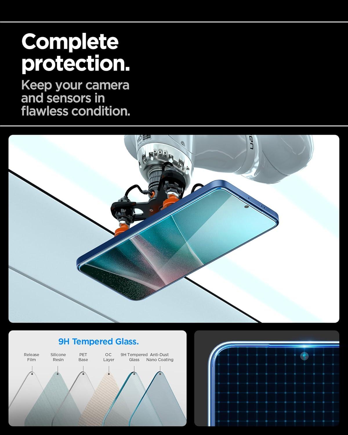 imageSpigen AluminaCore Tempered Glass Screen Protector GlastR EZ Fit designed for Galaxy S26 Ultra 2 Pack 10H Hardness AluminumEnhanced DurabilityGalaxy S25 Plus Galaxy S24 Plus