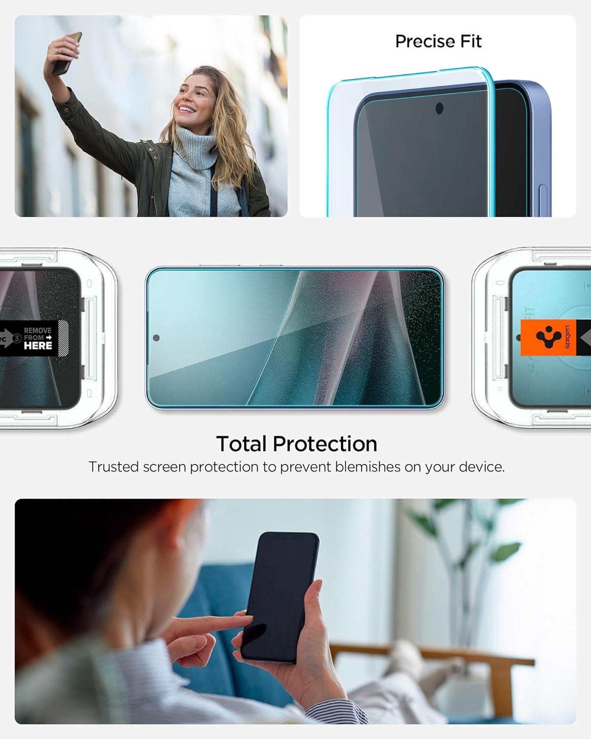 imageSpigen AluminaCore Tempered Glass Screen Protector GlastR EZ Fit designed for Galaxy S26 Ultra 2 Pack 10H Hardness AluminumEnhanced DurabilityGalaxy S25 Plus Galaxy S24 Plus