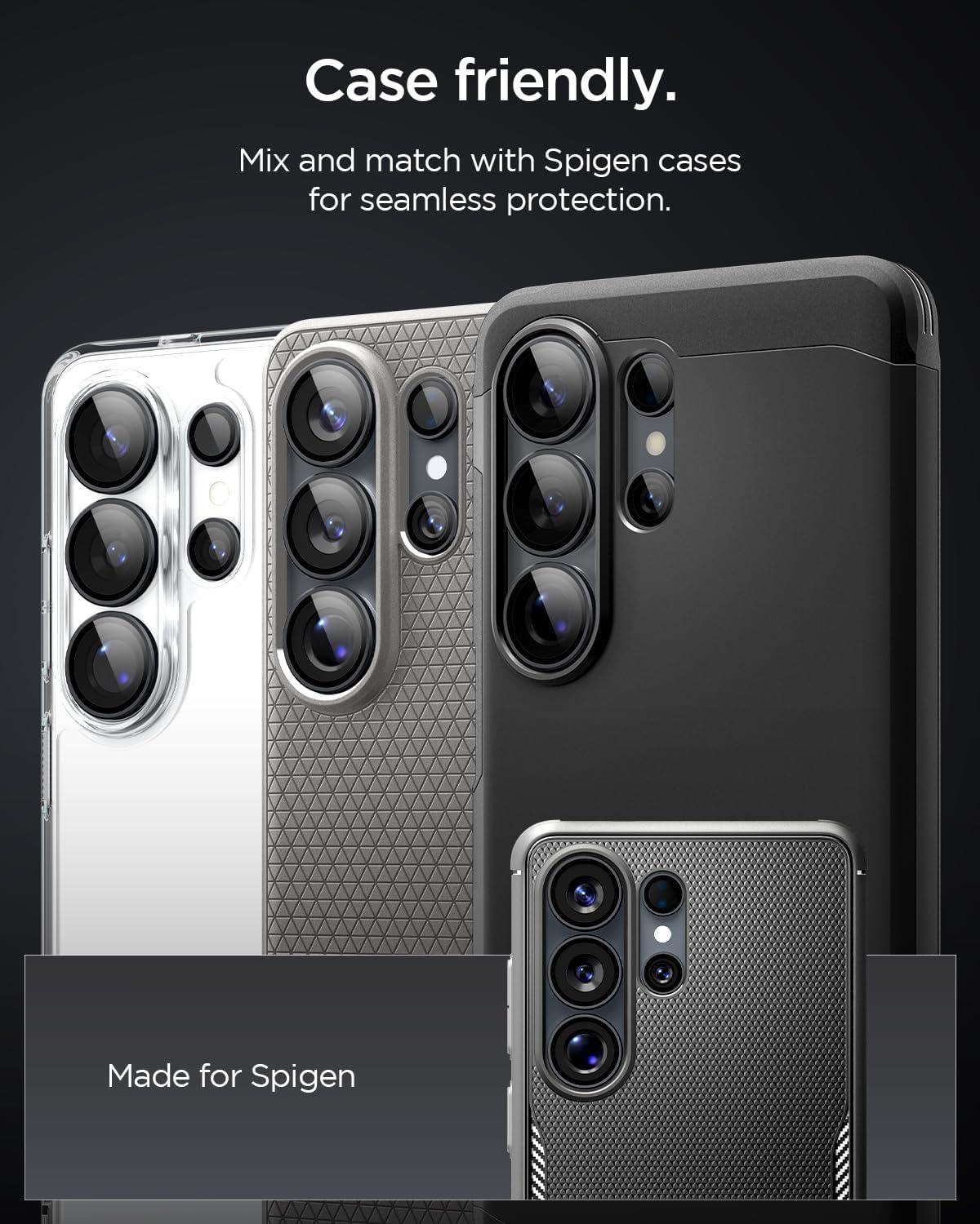 imageSpigen Camera Lens Screen Protector GlasTR EZ Fit Optik Pro Designed for Galaxy S26 Ultra Case Friendly2 PackBlack