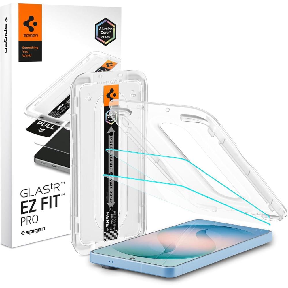 imageSpigen AluminaCore Tempered Glass Screen Protector GlastR EZ Fit designed for Galaxy S26 Ultra 2 Pack 10H Hardness AluminumEnhanced DurabilityGalaxy S26 Plus
