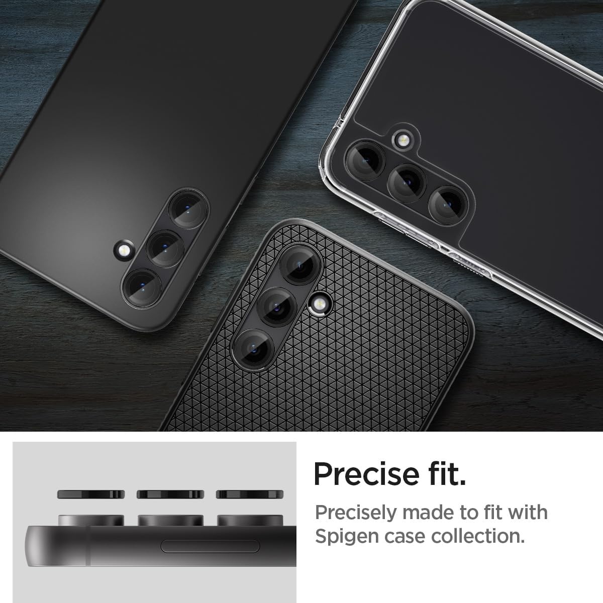 imageSpigen Camera Lens Screen Protector GlasTR EZ Fit Optik Pro Designed for Galaxy S23 FE Black 2 Pack