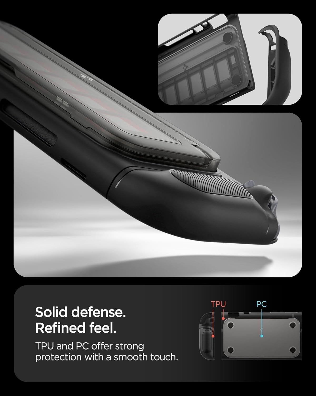 imageSpigen Snap Switch for Nintendo Switch 2 2025 Case Detachable JoyCon Grip Game Card Storage AnyAngle Kickstand Shockproof PCTPU Ergonomic Grip Black