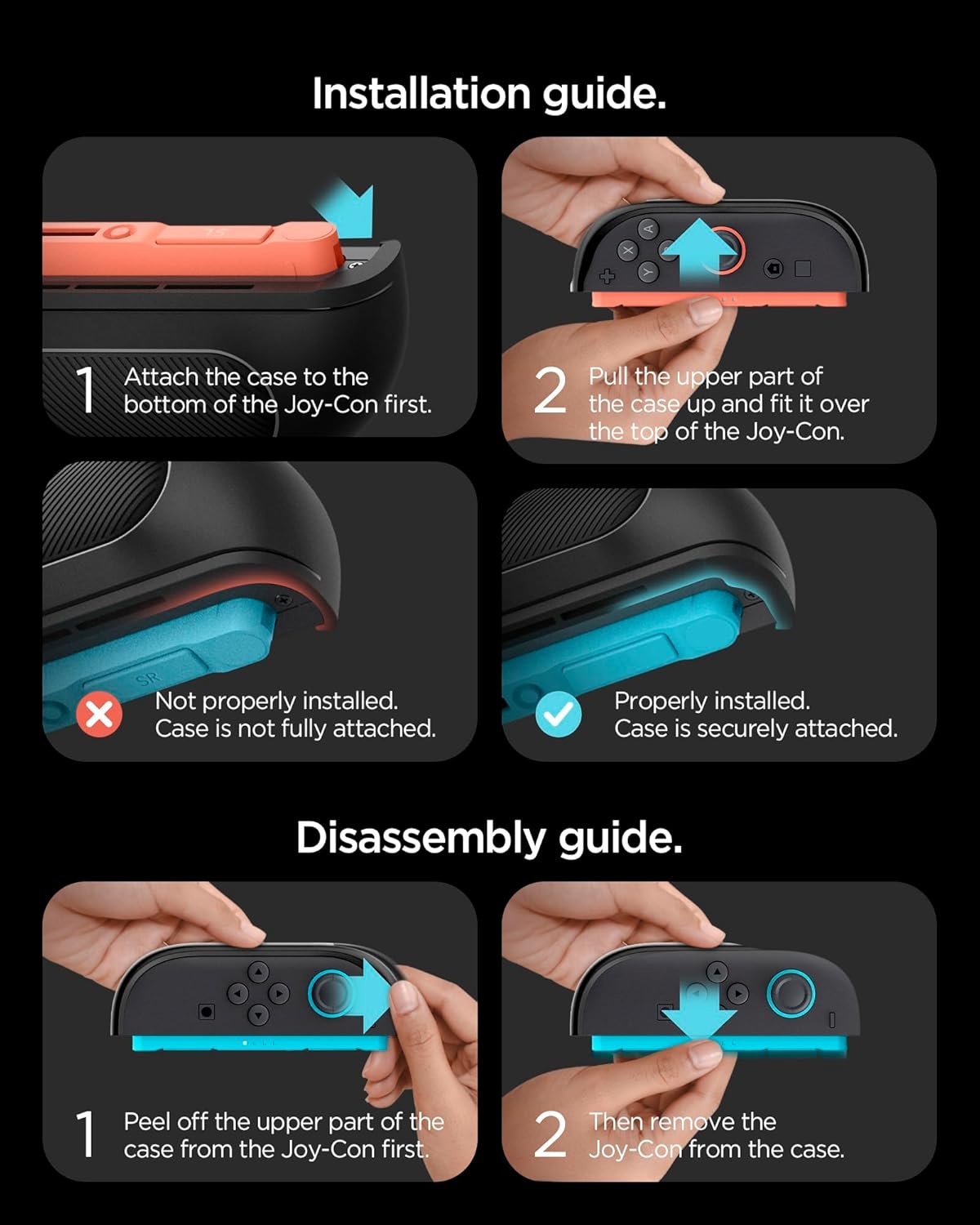 imageSpigen Snap Switch for Nintendo Switch 2 2025 Case Detachable JoyCon Grip Game Card Storage AnyAngle Kickstand Shockproof PCTPU Ergonomic Grip Black