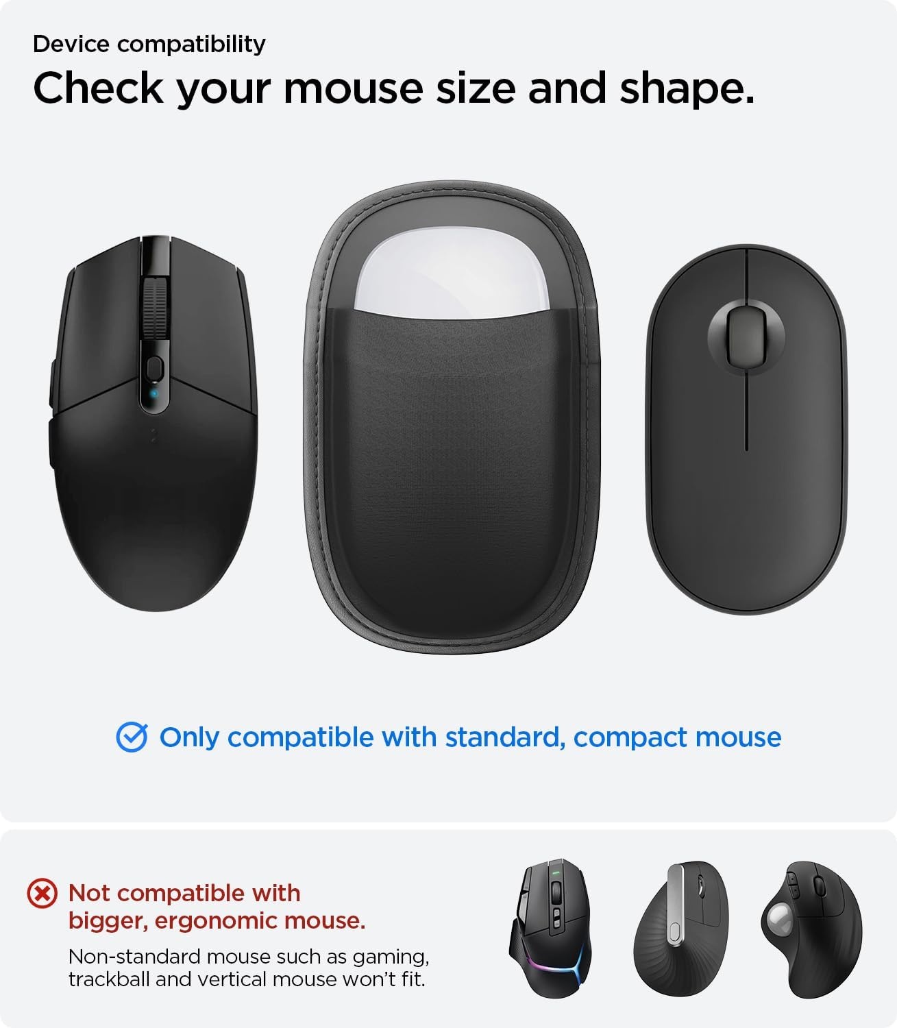 imageSpigen StickOn Mouse Holder for Laptop Tablet MacBook and iPad Reusable Adhesive No Glue Residue Fits Magic Mouse and Logitech Microfiber Sleeve Universal BlackMouse Holder