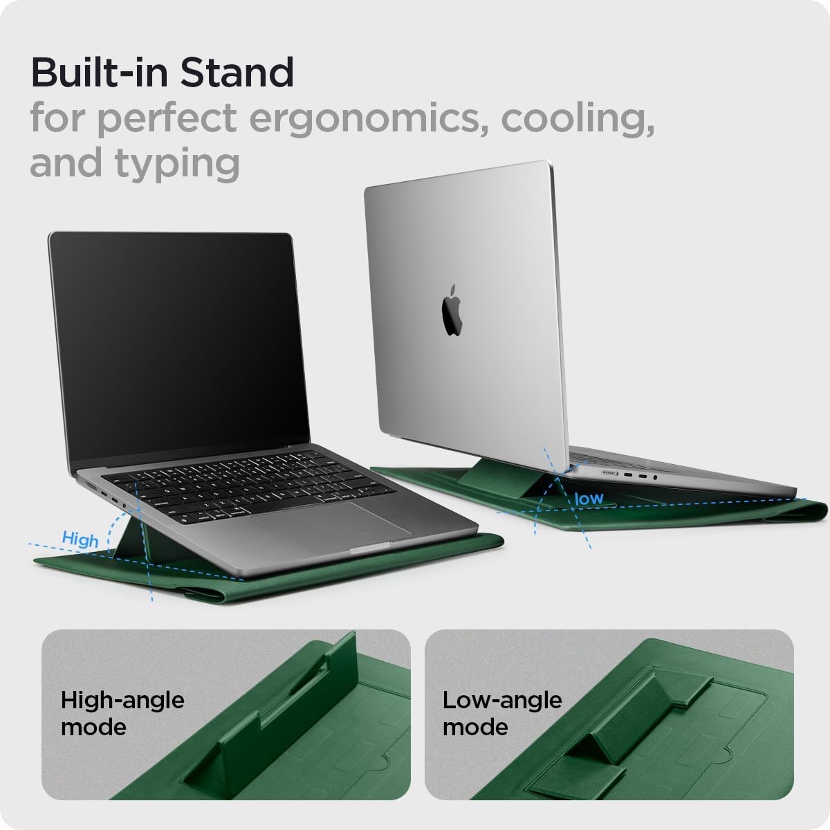 imageSpigen Valentinus S Protective Laptop Sleeve for 14inch MacBook NeoProAir M5 ProMax 2026 M5M4M3M2M1 A3434 A3112 A3401 A3185 A2992 A2918 Builtin Stand Jeju GreenJeJu Green