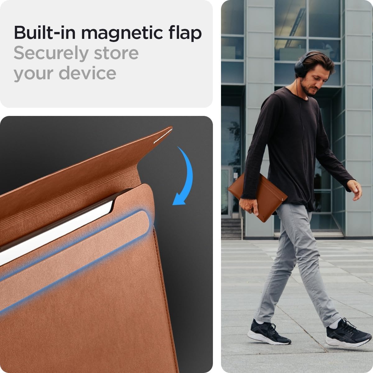 imageSpigen Valentinus S Protective Laptop Sleeve for 14inch MacBook NeoProAir M5 ProMax 2026 M5M4M3M2M1 A3434 A3112 A3401 A3185 A2992 A2918 Builtin Stand Jeju GreenClassic Brown