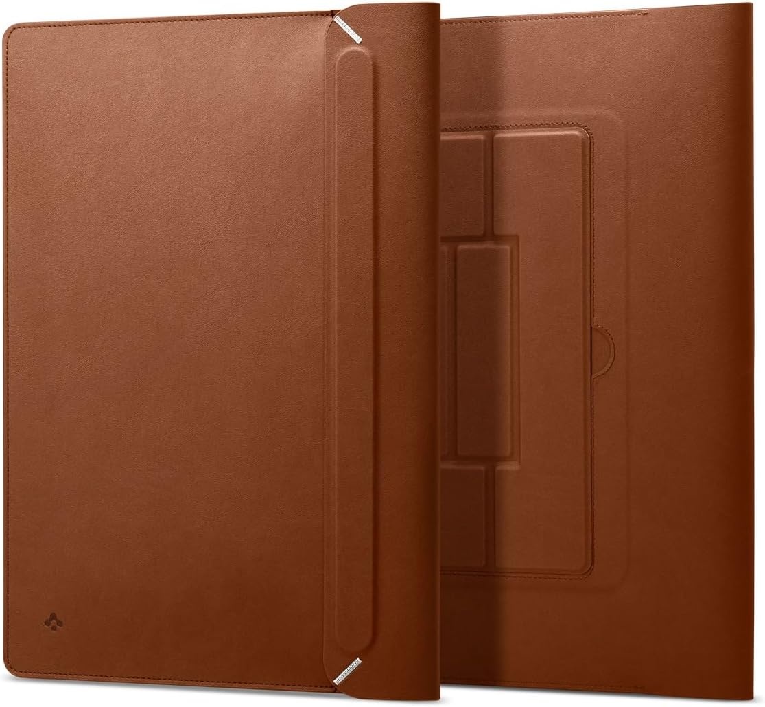 imageSpigen Valentinus S Protective Laptop Sleeve for 14inch MacBook NeoProAir M5 ProMax 2026 M5M4M3M2M1 A3434 A3112 A3401 A3185 A2992 A2918 Builtin Stand Classic BrownClassic Brown