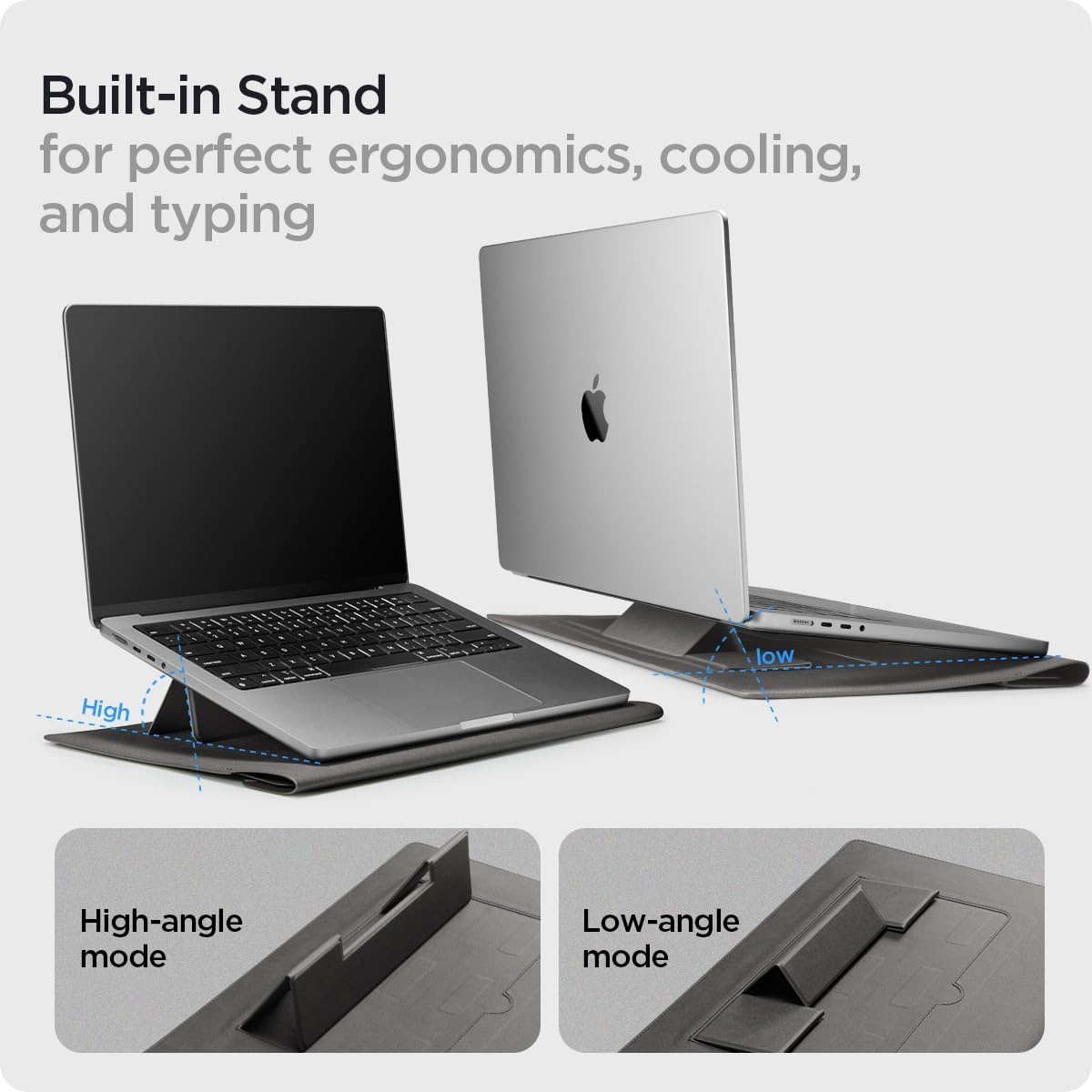 imageSpigen Valentinus S Protective Laptop Sleeve for 16inch MacBook ProAir M5 ProMax 2026 M5M4M3M2M1 A3403 A3186 A2991 A2780 A2485 A2141 Builtin Stand City GrayCity Gray