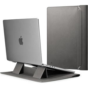 Spigen Valentinus S Protective Laptop Sleeve for 14-inch MacBook Neo/Pro/Air M5 Pro/Max (2026), M5/M4/M3/M2/M1 A3434 A3112 A3401 A3185 A2992 A2918, Built-in Stand – Classic Brown(City Gray)