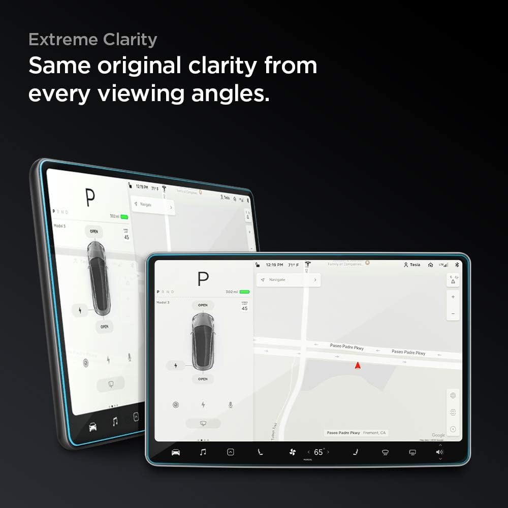 image:imageSpigen AluminaCore Tempered Glass Screen Protector GlasTR EZ FIT designed for Tesla Model Y Premium 2026 Model Y Performance 20252026 Crystal Clear15inch Model 3 Model Y