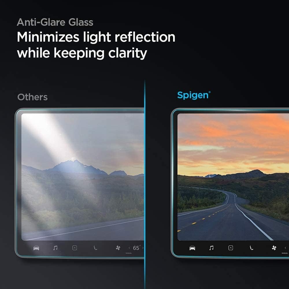 image:imageSpigen AluminaCore Tempered Glass Screen Protector GlasTR EZ FIT designed for Tesla Model Y Premium 2026 Model Y Performance 20252026 MatteAnti GlareAnti Finger Print15inch Model 3 Model Y