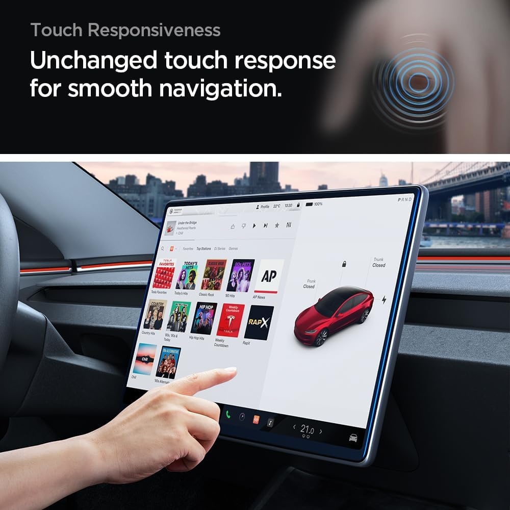 image:imageSpigen AluminaCore Tempered Glass Screen Protector GlasTR EZ FIT designed for Tesla Model Y Premium 2026 Model Y Performance 20252026 MatteAnti GlareAnti Finger Print154inch Model 3 Highland Model Y Juniper