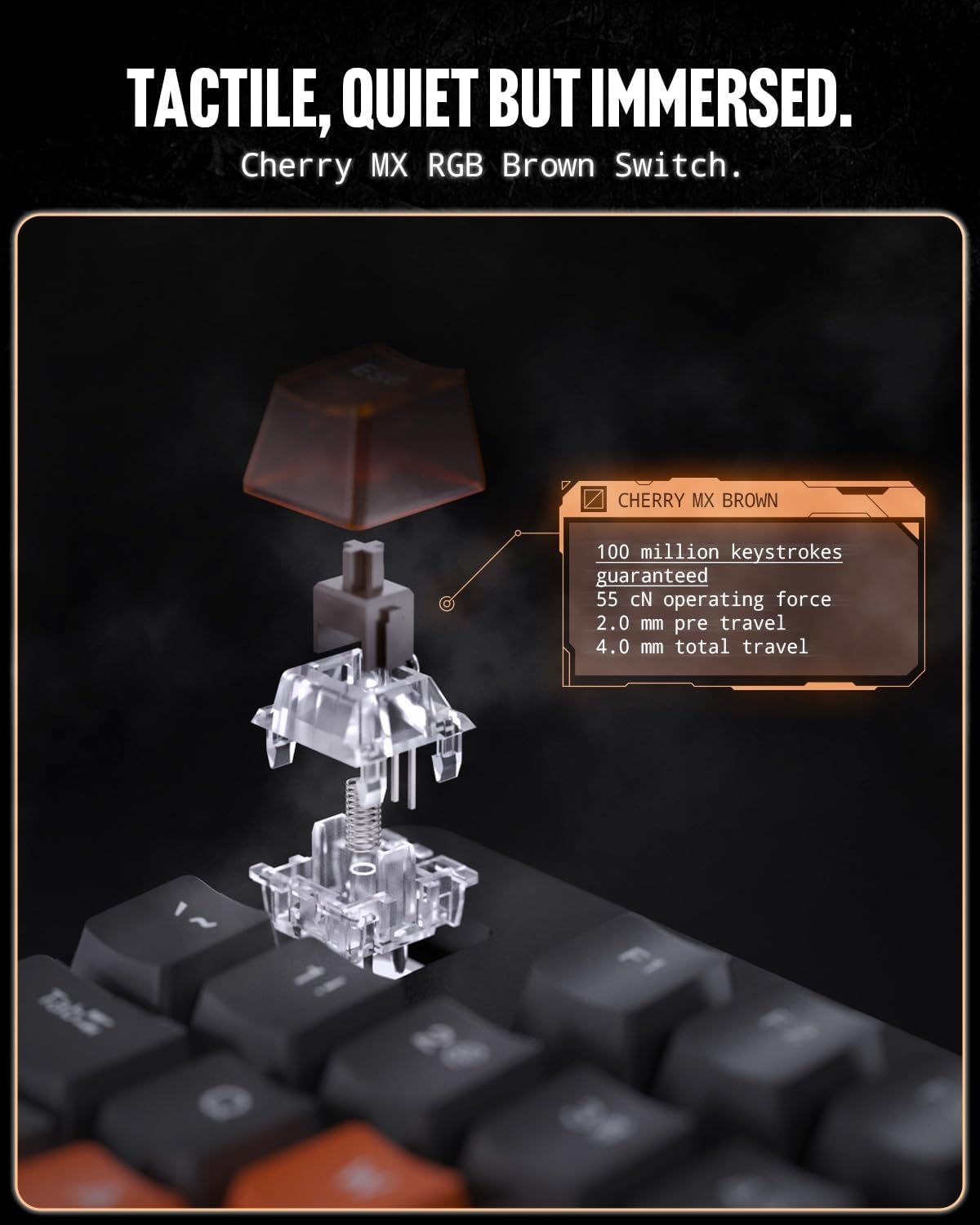 image:imageSpigen ArcPlay Real Dual 8K Mechanical Gaming Keyboard 8000Hz Polling Rate amp Scan Rate Doubleshot PBT Keycaps MultiFunction Dial Key RGB Backlit 104 Keys Full Size Additional Keycaps Included