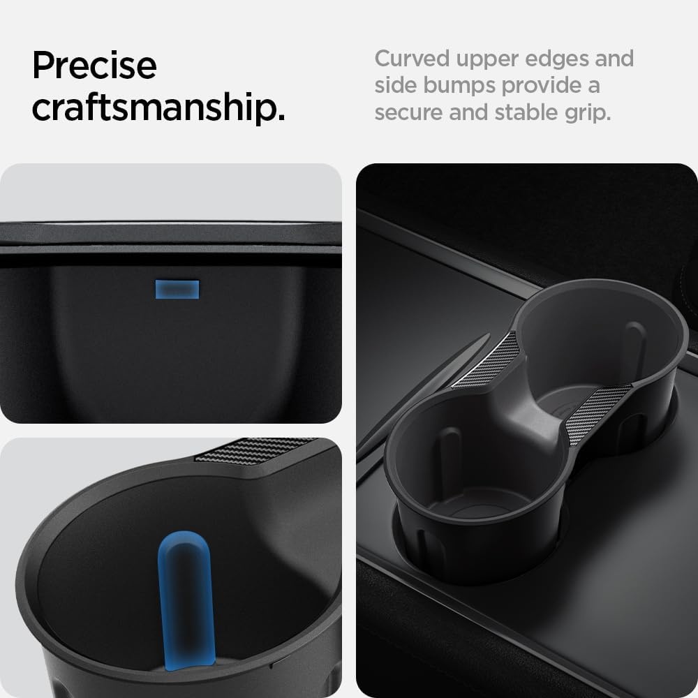 image:imageSpigen Cup Holder Insert Flush Fit for Tesla Model Y 20212024 amp Model 3 20212023 Not Compatible with Model Y Juniper 202526 and Model 3 Highland 202425 Up to 20 oz Venti CupsRelaxed Fit