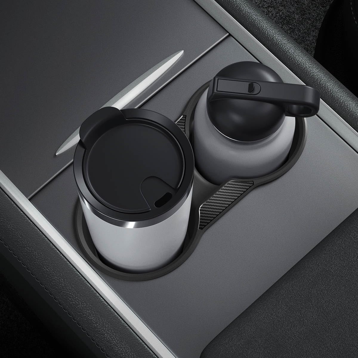image:imageSpigen Cup Holder Insert Flush Fit for Tesla Model Y 20212024 amp Model 3 20212023 Not Compatible with Model Y Juniper 202526 and Model 3 Highland 202425 Up to 20 oz Venti CupsRelaxed Fit