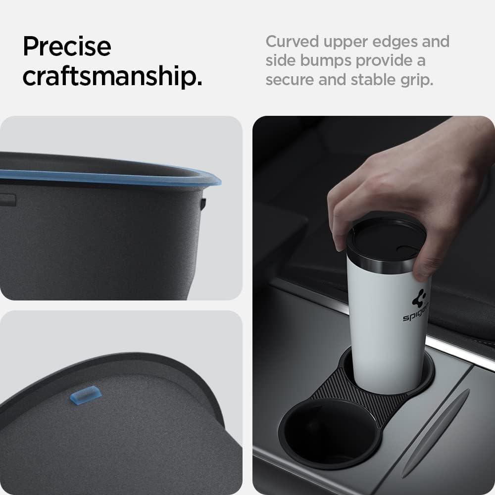 image:imageSpigen Cup Holder Insert Flush Fit for Tesla Model Y 20212024 amp Model 3 20212023 Not Compatible with Model Y Juniper 202526 and Model 3 Highland 202425 Up to 20 oz Venti CupsFlushFit