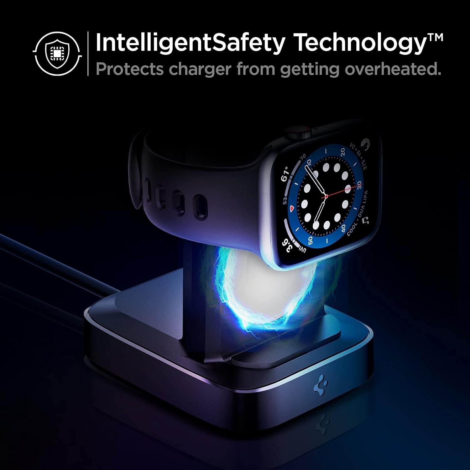 image:imageSpigen for Apple Watch Charger Stand MFi Certified Charger for Apple Watch Series 1098765SE Ultra 2 49mm 45mm 44mm 42mm 41mm 40mm Nightstand Mode Built in ChargerampUSB C CableNo Adapter