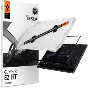 Spigen AluminaCore Tempered Glass Screen Protector [GlasTR EZ FIT] designed for Tesla Model Y Premium (2026) Model Y Performance (2025/2026) – Crystal Clear(16-inch 2026 Model Y Premium/Performance)